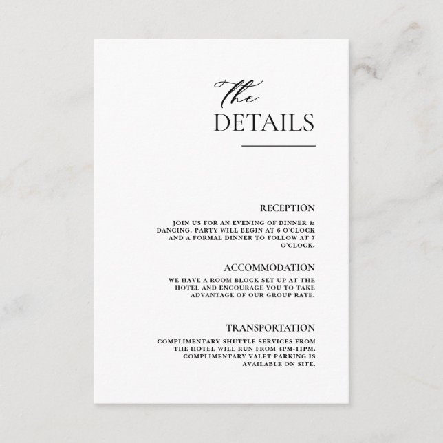 Simple Elegant Modern Chic Minimalist Enclosure Card (Front)