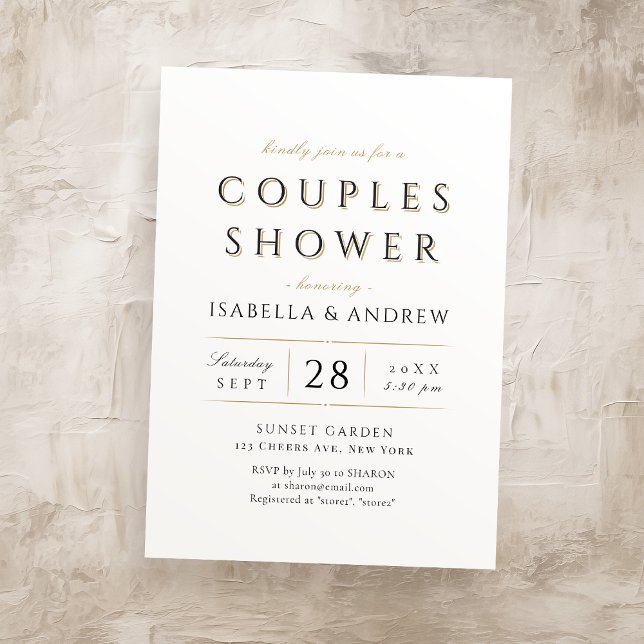 Simple Elegant Modern Classy Luxury Couples Shower Invitation (Creator Uploaded)