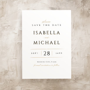 Simple Elegant Modern Classy Luxury Save The Date Invitation