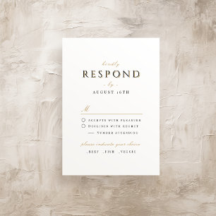 Simple Elegant Modern Classy Luxury Wedding RSVP Card