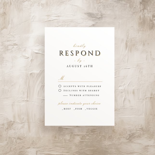 Simple Elegant Modern Classy Luxury Wedding RSVP Card (Simple Elegant Modern Classy Luxury Wedding RSVP Card)