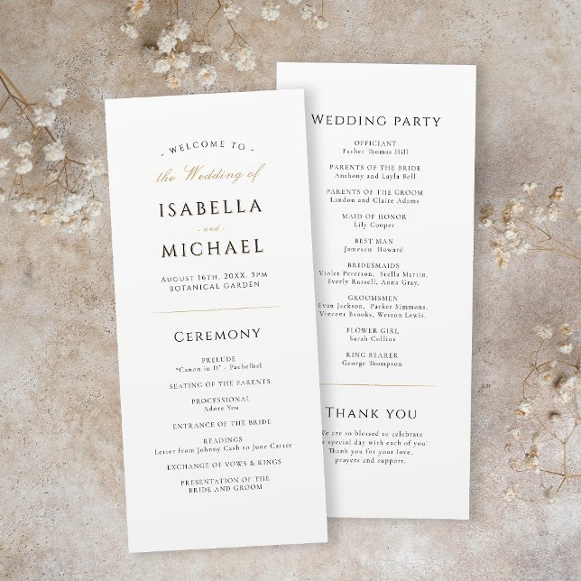 Simple Elegant Modern Classy Wedding Programme (Simple Elegant Modern Classy Wedding Program)