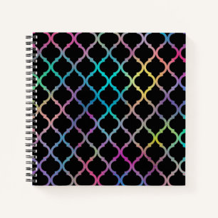 Simple Elegant Modern Colourful Moroccan Pattern Notebook