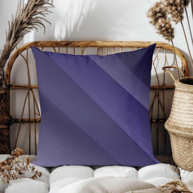 Simple Elegant Modern Diagonal Stripes Blue Cushion (Creator Uploaded)