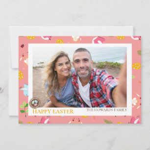 Simple Elegant Modern Easter Egg family photo Holiday Card