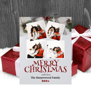 simple elegant Modern Family Christmas Photo Holiday Postcard