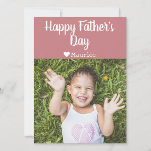 Simple Elegant Modern Fathers Day Photo Name Holiday Card