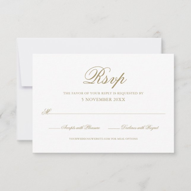 Simple Elegant Modern Formal Script RSVP Card (Front)