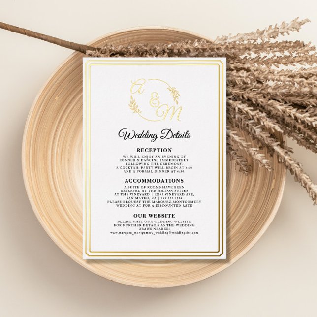 Simple Elegant Modern Gold Foil Wedding Details (Creator Uploaded)