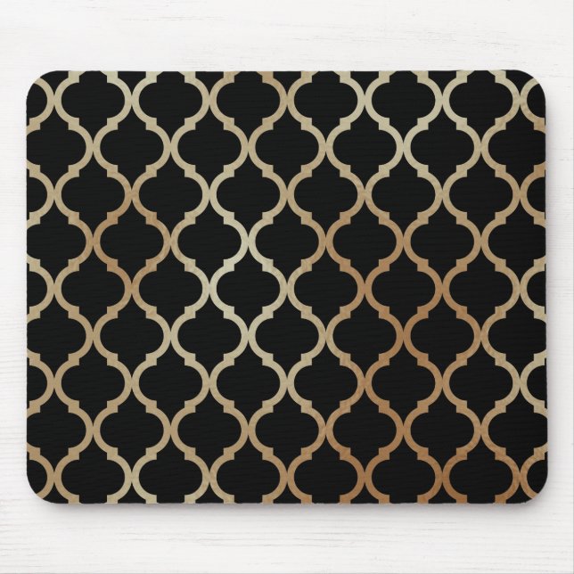 Simple Elegant Modern Gold Moroccan Pattern | Mouse Pad (Front)
