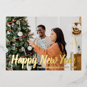 Simple Elegant Modern Happy New Year One Photo