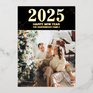 Simple Elegant Modern Happy New Year One Photo