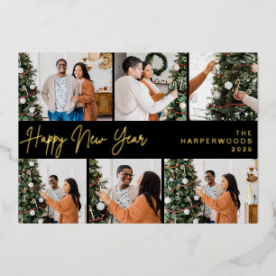 Simple Elegant Modern Happy New Year Six Photo