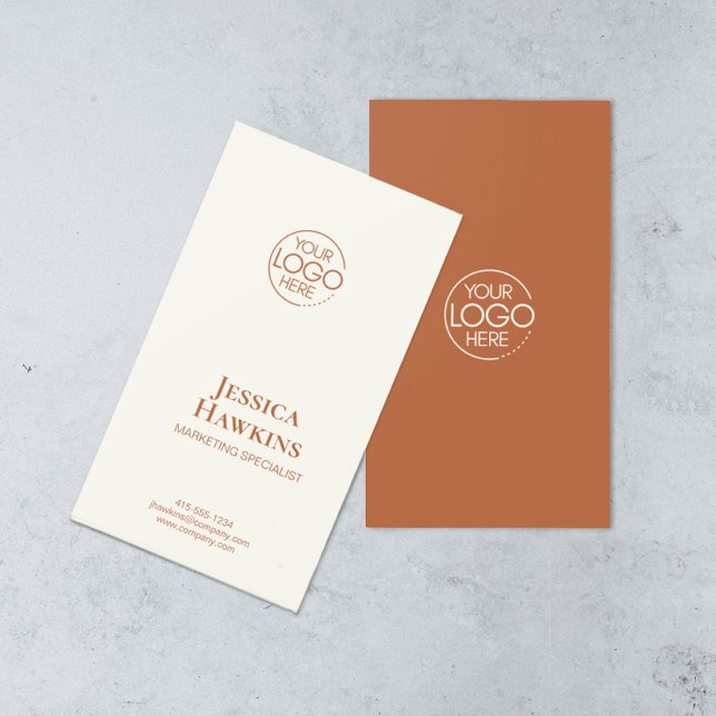 Simple Elegant Modern Logo Orange Professional Business Card (Creator Uploaded)
