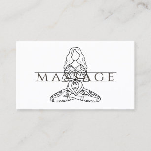 Simple Elegant Modern Massage Therapist Lotus Pose Business Card