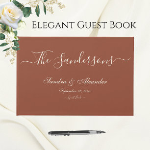 Simple Elegant Modern Minimal Terracotta wedding Guest Book
