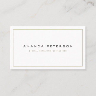 Simple Elegant Modern Minimalist Gold and Grey Business Card