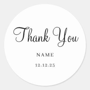 Simple Elegant Modern Minimalist Wedding Classic Round Sticker