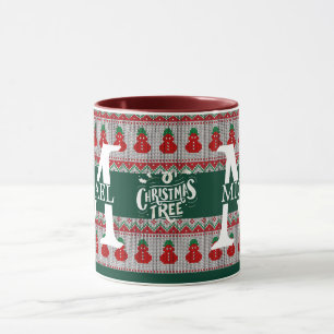 Simple Elegant Modern Monogram Christmas holiday Mug