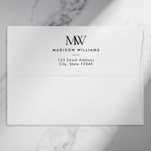 Simple Elegant Modern Monogram Envelope