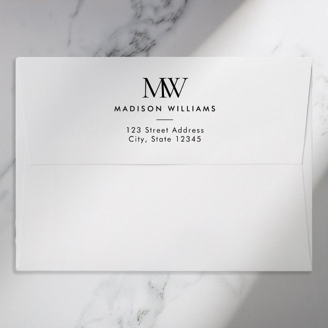 Simple Elegant Modern Monogram Envelope (Creator Uploaded)