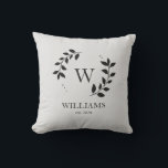 Simple Elegant Modern Monogram Family Last Name Cushion<br><div class="desc">Simple Elegant Modern Monogram Family Last Name</div>