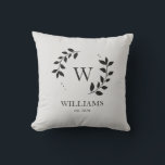 Simple Elegant Modern Monogram Family Last Name Cushion<br><div class="desc">Simple Elegant Modern Monogram Family Last Name</div>
