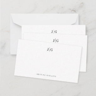 Simple Elegant Modern Monogram Name Card