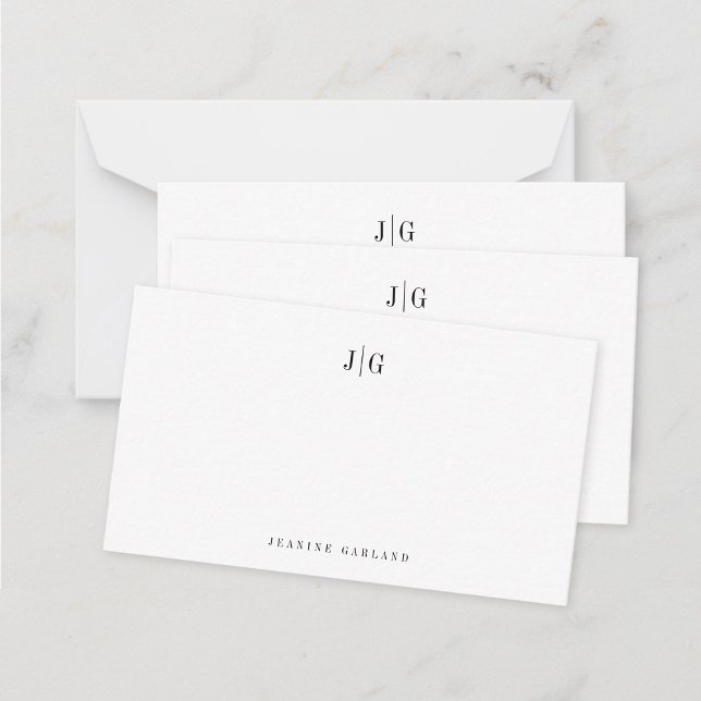 Simple Elegant Modern Monogram Name Card (Creator Uploaded)