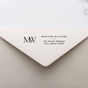 Simple Elegant Modern Monogram Rubber Stamp