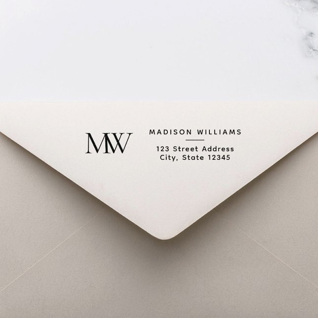 Simple Elegant Modern Monogram Rubber Stamp (Creator Uploaded)