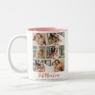 Simple Elegant Modern Mothers Day Photo Collage Two-Tone Coffee Mug
