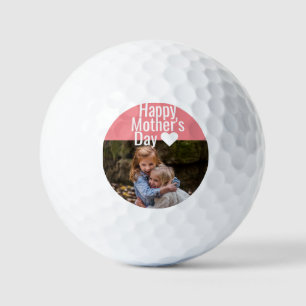 Simple Elegant Modern Mothers Day Photo Name Golf Balls