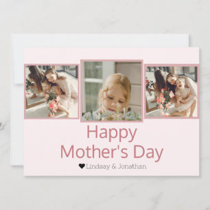 Simple Elegant Modern Mothers Day Photo Name Holiday Card