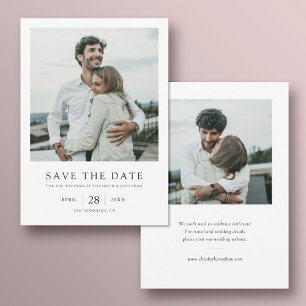 Simple Elegant Modern Multi Photo Wedding  Save The Date