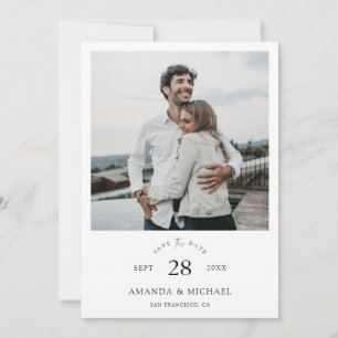 Simple Elegant Modern Personalised Photo Wedding Save The Date