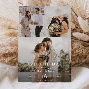 Simple Elegant Modern Photo Collage Wedding Save The Date