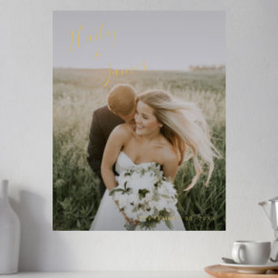 Simple Elegant Modern Photo Wedding Foil Prints