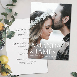 Simple Elegant Modern Photo Wedding Save The Date
