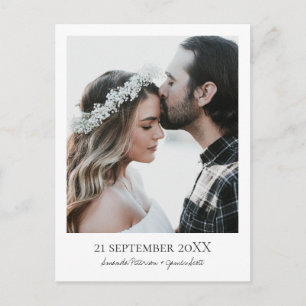 Simple Elegant Modern Photo Wedding Save the Date Announcement Postcard