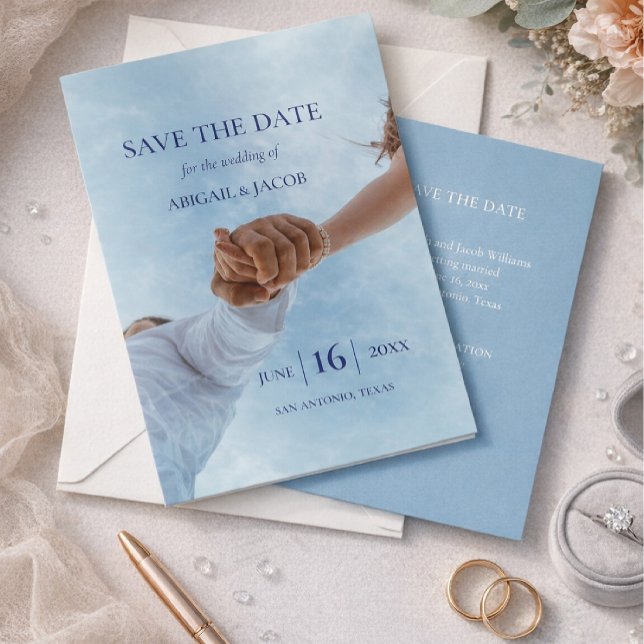 Simple Elegant Modern Photo Wedding Save the Date Invitation (Creator Uploaded)
