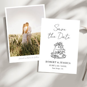 Simple Elegant Modern Photo Wedding Save The Date Invitation