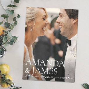 Simple Elegant Modern Photo Wedding Save the Date Magnetic Invitation
