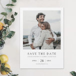 Simple Elegant Modern Photo Wedding Save the Date Magnetic Invitation<br><div class="desc">This simple, elegant modern photo wedding save the date magnet card template features your names and details in black beneath your photo. You might choose to change the font, punctuation or colour used for various text elements of this design. For example, you might choose to give a certain colour to...</div>