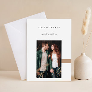 Simple Elegant Modern Photo Wedding Thank You Card