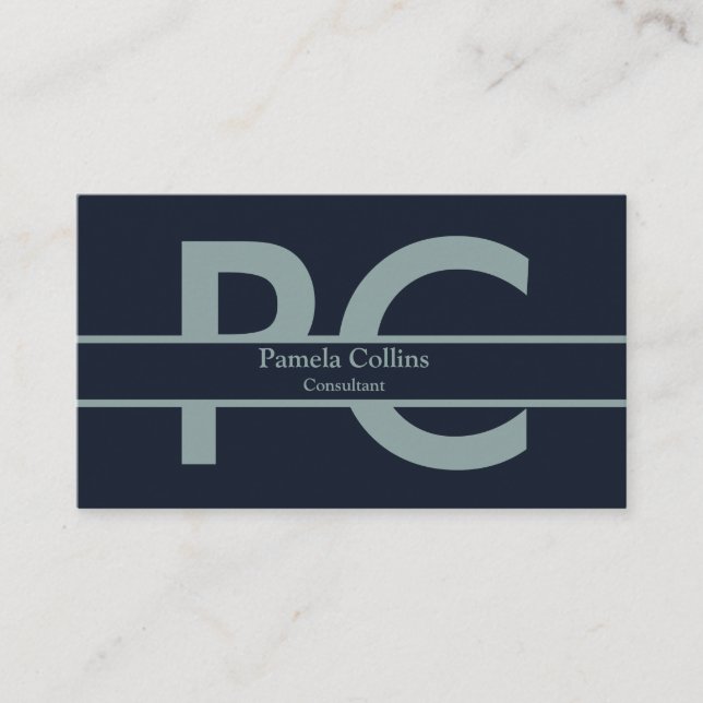 Simple Elegant Modern Professional Monogram Business Card (Front)