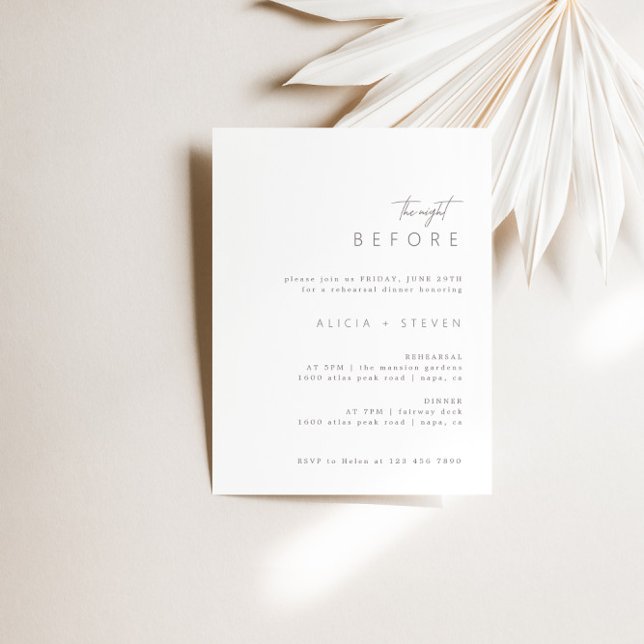 Simple Elegant Modern Rehearsal Dinner Invitation (Creator Uploaded)