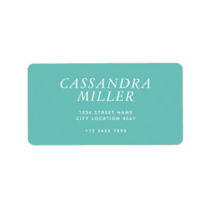 Simple Elegant Modern Teal Address Label