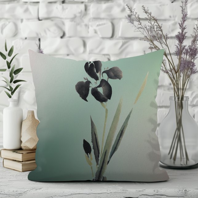 Simple Elegant Modern Ukiyo-e Japanese Iris Cushion (Creator Uploaded)