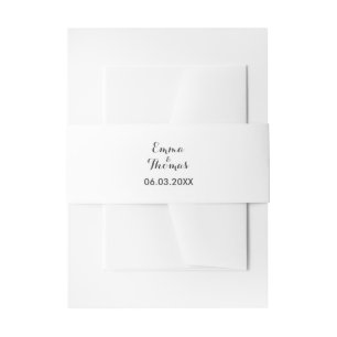 Simple Elegant Modern Wedding Belly band Invitation Belly Band